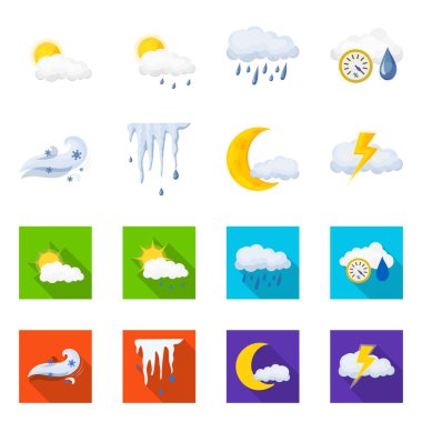 Hava ve İklim simgesi yalıtılmış nesne. Web için hava ve bulut hisse senedi simgesi kümesi.