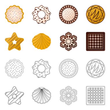 Bisküvi ve kek logo yalıtılmış nesne. Bisküvi ve çikolata hisse senedi simgesi için web topluluğu.