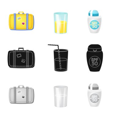 Ekipman ve yüzme simgesi yalıtılmış nesne. Ekipman ve etkinlik hisse senedi vektör çizim koleksiyonu.