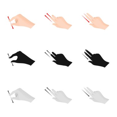 Dokunmatik ve el simge vektör Illustration. Dokunmatik ekran ayarla ve stok vektör çizim değmek.