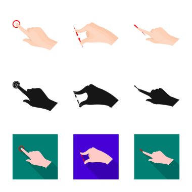 Dokunmatik ve el logo vektör Illustration. Dokunmatik ekran ve dokunmatik hisse senedi simgesi için web topluluğu.