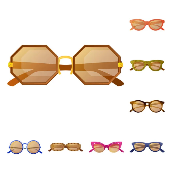 Isolierte Objekt der Brille und Sonnenbrille Symbol. Brillensatz und Zubehör Aktiensymbol für Web. — Stockvektor