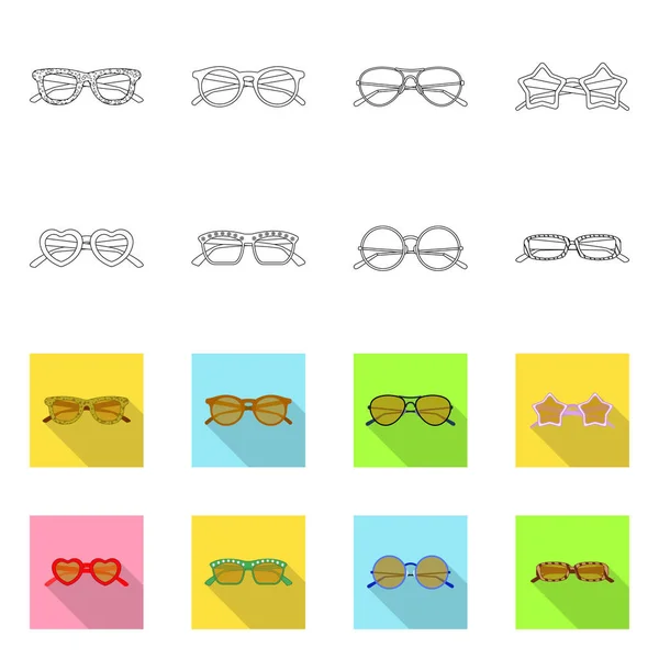 Vector design of glasses and sunglasses logo. Collection of glasses and accessory stock vector illustration. — Stock Vector