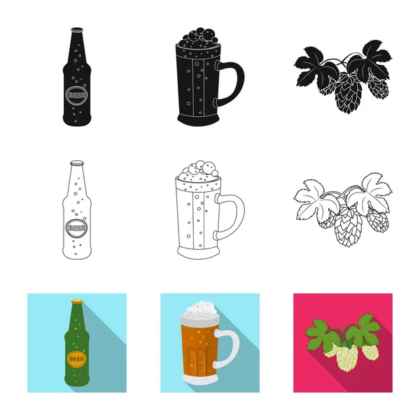 Vectorillustratie van pub en bar pictogram. Collectie van pub en interieur voorraad vectorillustratie. — Stockvector