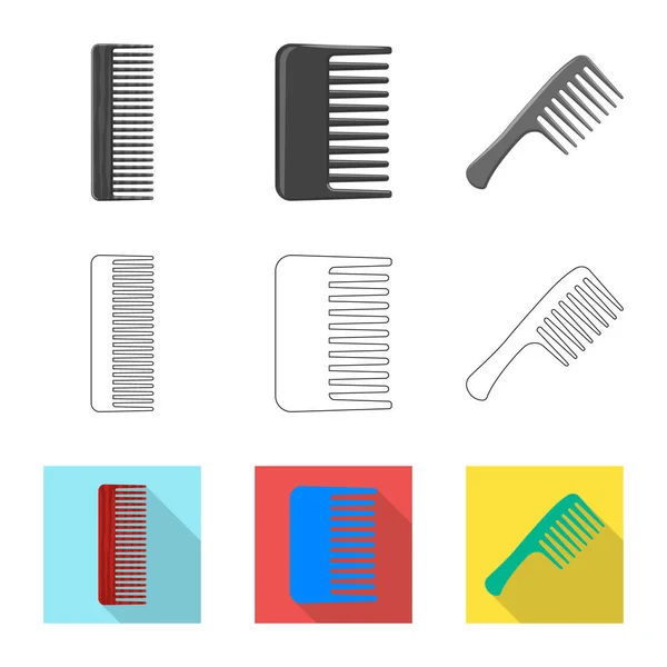 Conception vectorielle de brosse et icône de cheveux. Collection de brosses et brosses à cheveux illustration vectorielle . — Image vectorielle