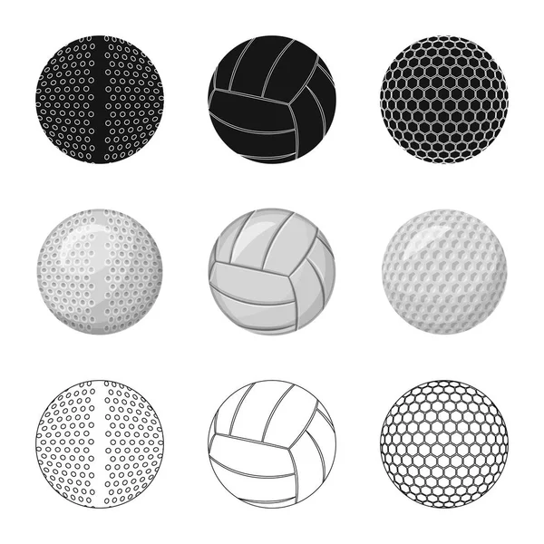 Objeto aislado de deporte y logo de pelota. Colección de deporte e ilustración de vector de stock atlético . — Vector de stock