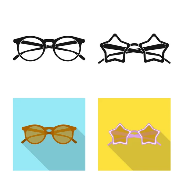 Isolated object of glasses and sunglasses logo. Collection of glasses and accessory vector icon for stock. — Stock Vector