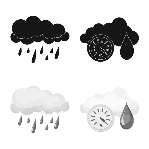 Vector design időjárás és az éghajlat jel. Időjárás és a felhő stock vektor-illusztráció gyűjteménye. — Stock Vector