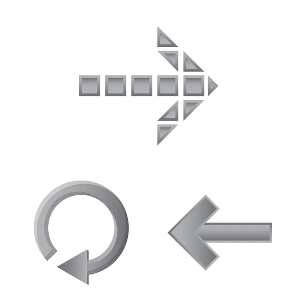 Isolerade objekt av element och pil-logotypen. Samling av element och riktning lager vektorillustration. — Stock vektor