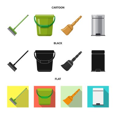 Temizlik ve servis logo yalıtılmış nesne. Hisse senedi için temizlik ve ev vektör simge kümesi.