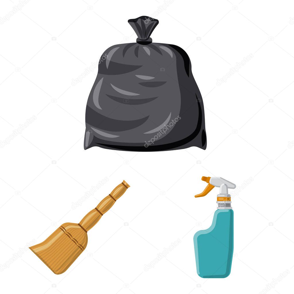 Isolated object of cleaning and service logo. Set of cleaning and household vector icon for stock.