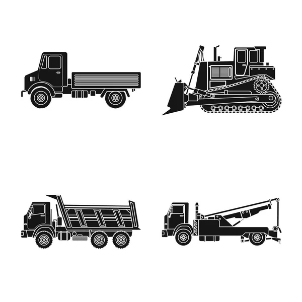 Illustration vectorielle de l'icône de construction. Ensemble d'illustration vectorielle de stock de construction et de machines . — Image vectorielle