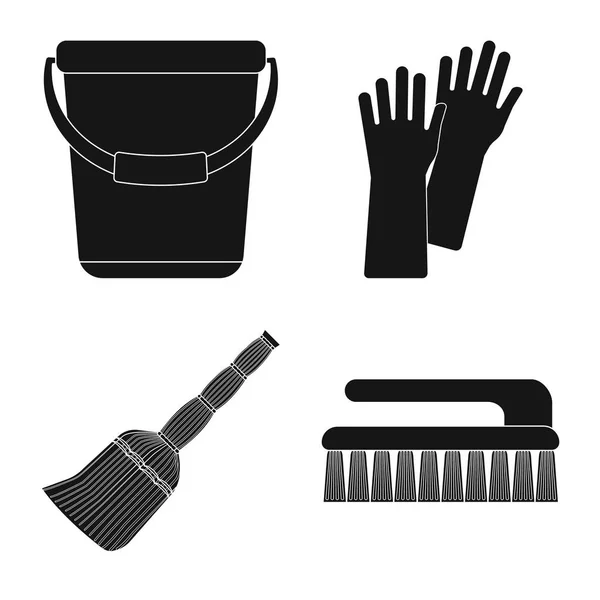 Ilustração vetorial do ícone de limpeza e serviço. Conjunto de limpeza e vetor doméstico ícone para estoque . — Vetor de Stock