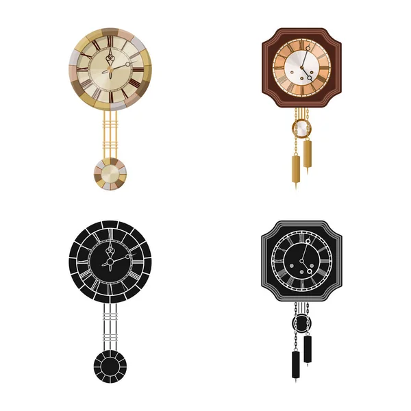 時計と時間のロゴのベクター イラストです。時計と円の株式ベクトル図のセット. — ストックベクタ