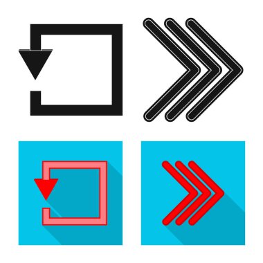 Öğe ve ok logo vektör Illustration. Hisse senedi için öğe ve yön vektör simge topluluğu.