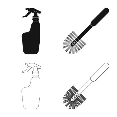 Temizlik ve servis logo vektör Illustration. Temizlik ve ev hisse senedi vektör çizim seti.