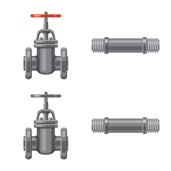 Objet isolé de tube et symbole de tube. Collecte d'illustrations vectorielles de tuyaux et de pipelines . — Image vectorielle