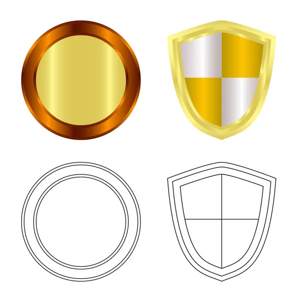 Objet isolé de l'emblème et logo de l'insigne. Ensemble d'emblème et d'icône vectorielle autocollant pour stock . — Image vectorielle