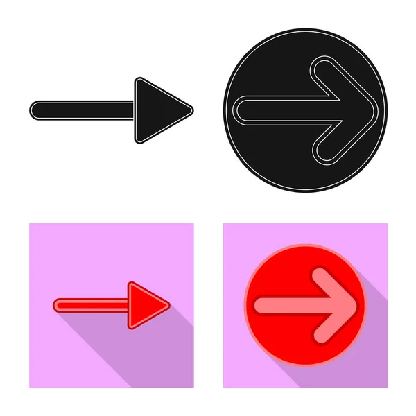 Diseño vectorial de elemento e icono de flecha. Colección de elemento e icono de vector de dirección para stock . — Vector de stock