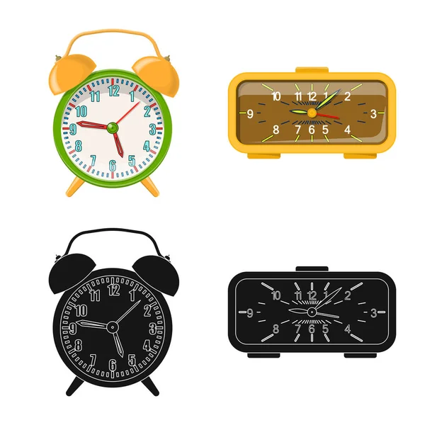 Illustration vectorielle de l'horloge et du signe horaire. Ensemble d'horloge et cercle illustration vectorielle de stock . — Image vectorielle