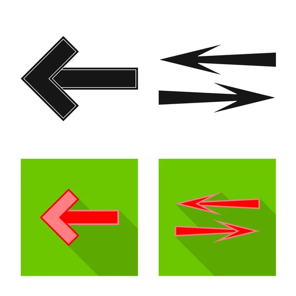 Vektor design av element och pilen ikonen. Uppsättning av element och riktning vektor ikonen för lager. — Stock vektor
