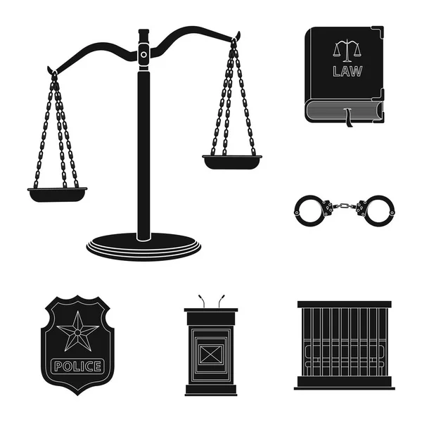Hukuk ve avukat simge vektör Illustration. Hukuk ve adalet vektör simgesini hissenin topluluğu. — Stok Vektör