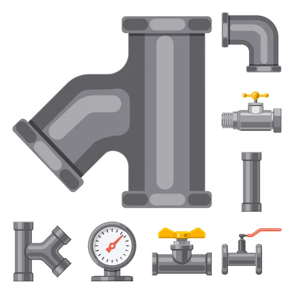 Vektorillustration des Rohr- und Rohrlogos. Sammlung von Rohr- und Pipeline-Vektor-Symbolen für Aktien. — Stockvektor