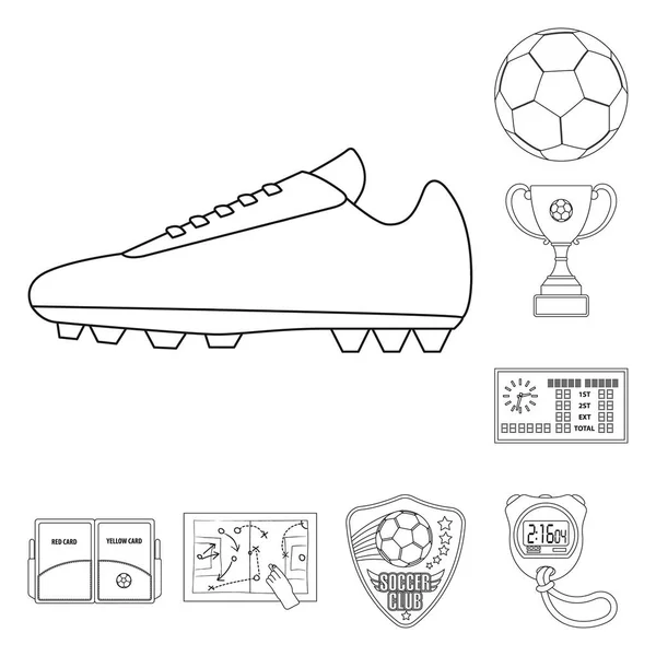 Futbol ve dişli logo vektör tasarımı. Web için futbol ve turnuva hisse senedi simgesi kümesi. — Stok Vektör