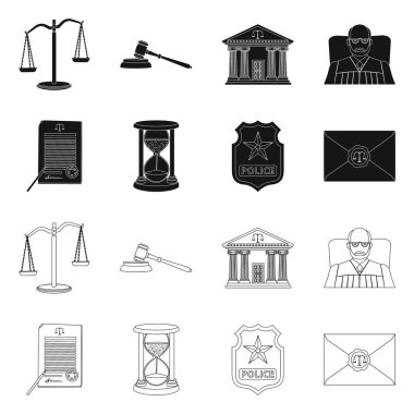 Hukuk ve avukat simge vektör Illustration. Hukuk ve adalet hisse senedi simgesi için web topluluğu.