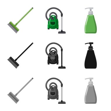 Temizlik ve servis simge vektör Illustration. Temizlik ve ev hisse senedi vektör çizim seti.