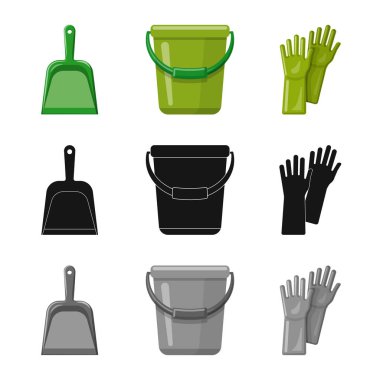 Temizlik ve servis simge vektör tasarımı. Temizlik ve ev hisse senedi simgesi web için kümesi.