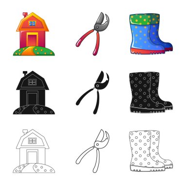 Çiftlik ve tarım logo vektör tasarımı. Çiftlik ve bitki vektör simgesini hissenin topluluğu.