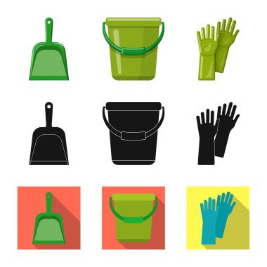 Temizlik ve servis logo yalıtılmış nesne. Temizlik ve ev hisse senedi vektör çizim topluluğu.