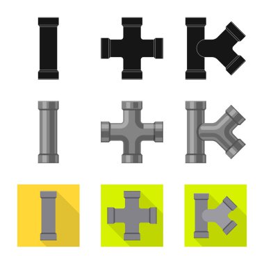 Boru ve tüp logo vektör tasarımı. Boru ve boru hattı hisse senedi vektör çizim topluluğu.