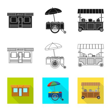 Piyasa ve dış sembol yalıtılmış nesne. Market ve gıda vektör simgesini hissenin topluluğu.