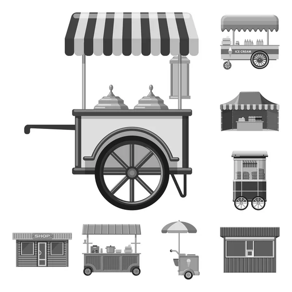 Векторная иллюстрация рыночной и внешней символики. Коллекция иконок рынка и пищевого вектора для склада . — стоковый вектор