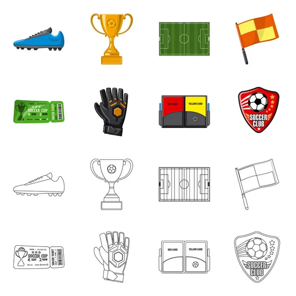 Ilustração vetorial do ícone de futebol e artes. Conjunto de futebol e símbolo de estoque de torneio para web . — Vetor de Stock