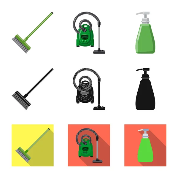 Objeto aislado de limpieza y señal de servicio. Conjunto de limpieza y vector doméstico icono para stock . — Vector de stock