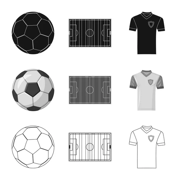 Vektor-Illustration von Fußball und Getriebesymbol. Set von Fußball und Turnier Aktien Vektor Illustration. — Stockvektor