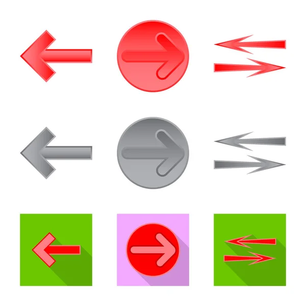 Isolerade objekt av element och pil tecken. Samling av element och riktning vektor ikonen för lager. — Stock vektor