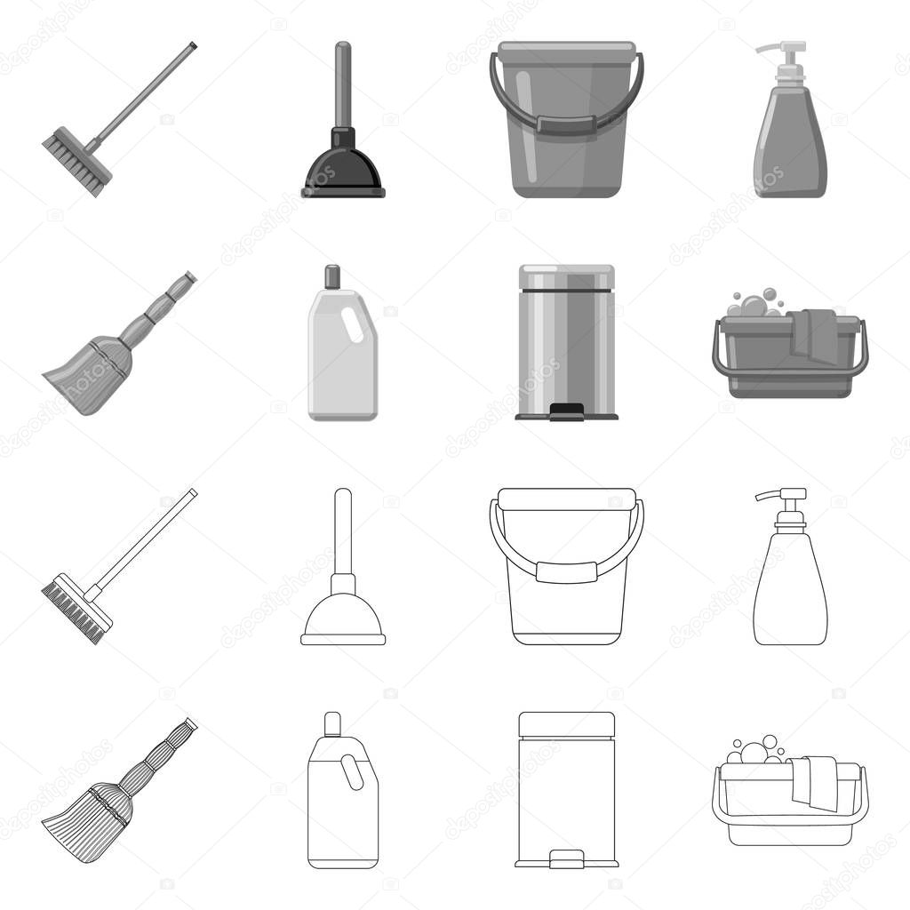 Vector design of cleaning and service symbol. Collection of cleaning and household vector icon for stock.