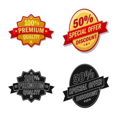 Amblem ve rozet simge vektör tasarımı. Amblem ve etiket stok vektör çizim seti.