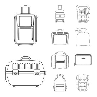 Bavul ve Bagaj logo vektör tasarımı. Bavul ve yolculuk hisse senedi vektör çizim topluluğu.