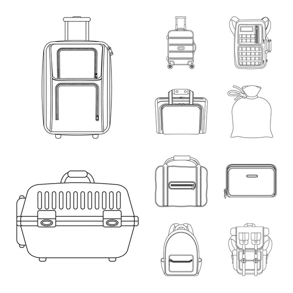 Vector design of suitcase and baggage logo. Collection of suitcase and journey stock vector illustration. — Stock Vector