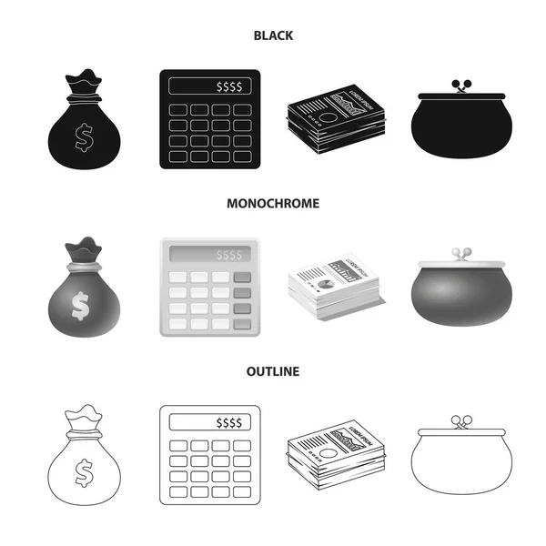 Ilustración vectorial del símbolo bancario y monetario. Recaudación de banco y factura icono de vector de acciones . — Archivo Imágenes Vectoriales