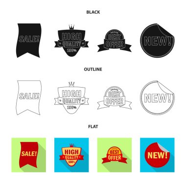 Amblem ve rozet logo vektör tasarımı. Hisse senedi için amblem ve etiket vektör simge kümesi.