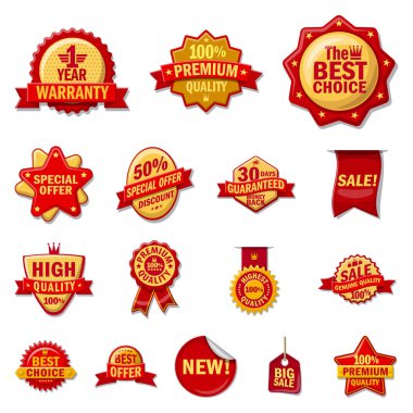 Amblem ve rozet logosu yalıtılmış nesne. Amblem ve etiket stok vektör çizim topluluğu.