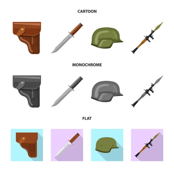 Diseño vectorial del arma y el logotipo del arma. Colección de armas y ejército stock vector ilustración . — Vector de stock