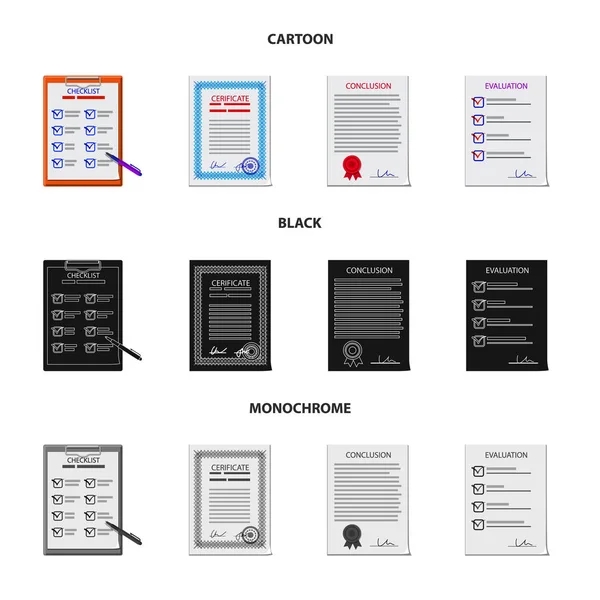 Изолированный объект формы и знак документа. Набор форм и маркировка векторной иллюстрации запаса . — стоковый вектор