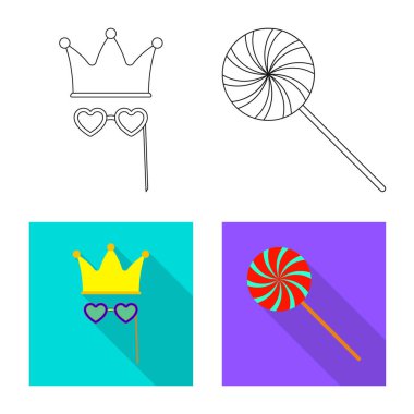 Parti ve Doğum günü simge vektör tasarımı. Parti ve kutlama hisse senedi vektör çizim topluluğu.